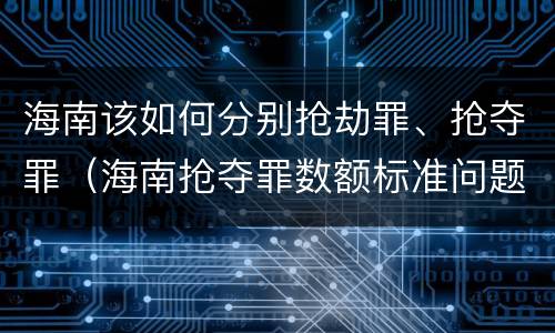 海南该如何分别抢劫罪、抢夺罪（海南抢夺罪数额标准问题的规定）