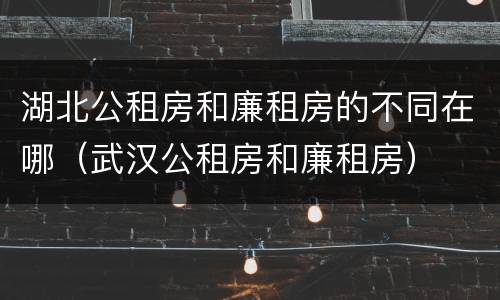 湖北公租房和廉租房的不同在哪（武汉公租房和廉租房）