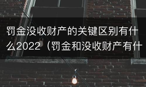 罚金没收财产的关键区别有什么2022（罚金和没收财产有什么区别）