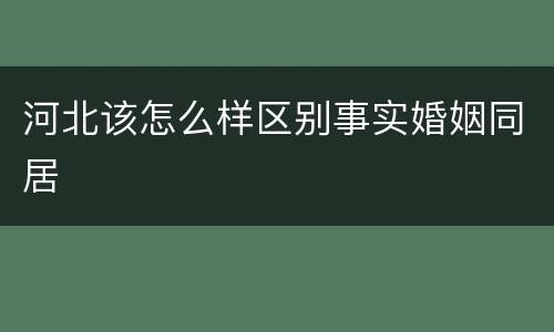 河北该怎么样区别事实婚姻同居