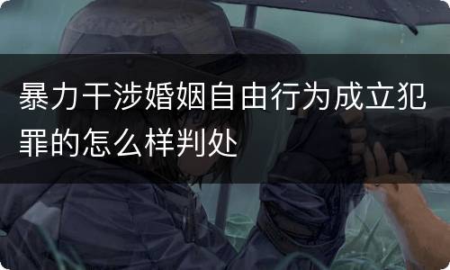暴力干涉婚姻自由行为成立犯罪的怎么样判处