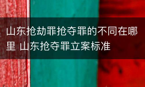 山东抢劫罪抢夺罪的不同在哪里 山东抢夺罪立案标准
