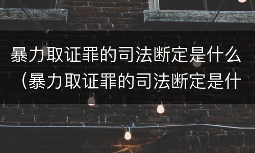 暴力取证罪的司法断定是什么（暴力取证罪的司法断定是什么意思）