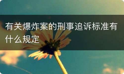 有关爆炸案的刑事追诉标准有什么规定