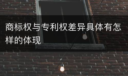 商标权与专利权差异具体有怎样的体现