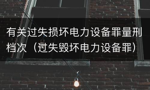 有关过失损坏电力设备罪量刑档次（过失毁坏电力设备罪）