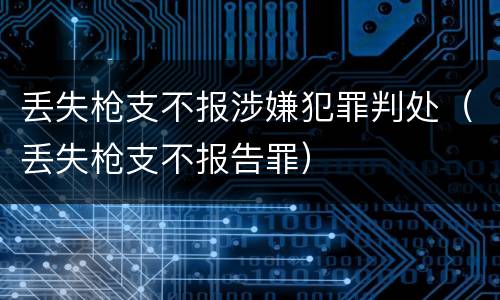 丢失枪支不报涉嫌犯罪判处（丢失枪支不报告罪）