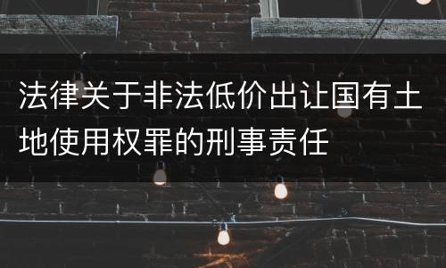 法律关于非法低价出让国有土地使用权罪的刑事责任