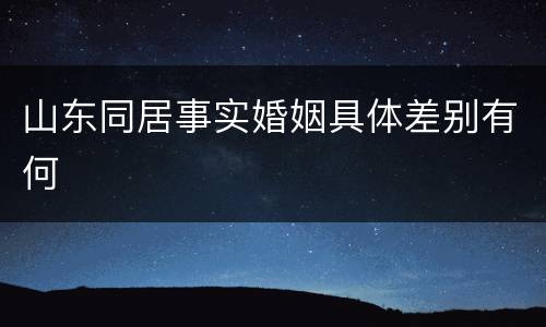 山东同居事实婚姻具体差别有何
