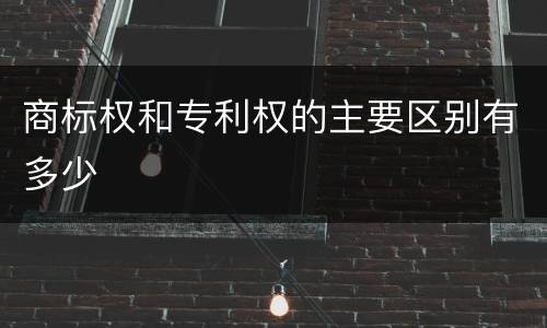 商标权和专利权的主要区别有多少