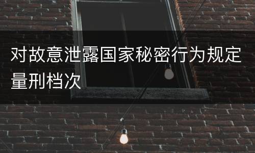 对故意泄露国家秘密行为规定量刑档次