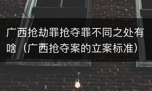 广西抢劫罪抢夺罪不同之处有啥（广西抢夺案的立案标准）