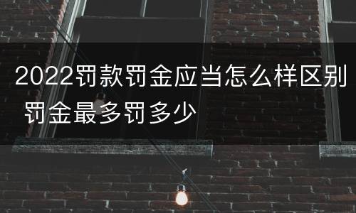 2022罚款罚金应当怎么样区别 罚金最多罚多少