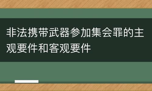 非法携带武器参加集会罪的主观要件和客观要件