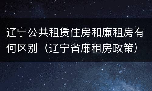辽宁公共租赁住房和廉租房有何区别（辽宁省廉租房政策）