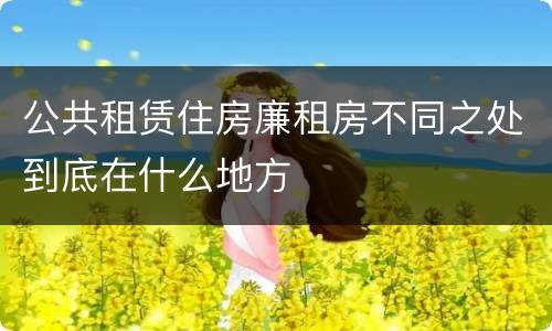 公共租赁住房廉租房不同之处到底在什么地方