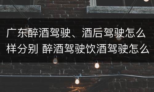 广东醉酒驾驶、酒后驾驶怎么样分别 醉酒驾驶饮酒驾驶怎么区别
