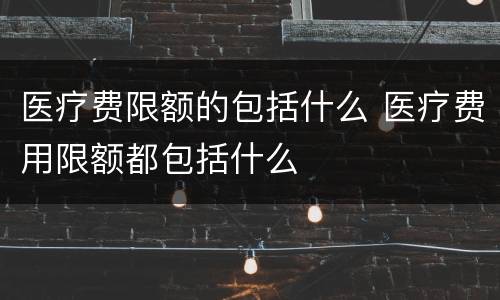 医疗费限额的包括什么 医疗费用限额都包括什么