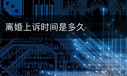 离婚上诉时间是多久