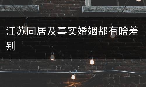 江苏同居及事实婚姻都有啥差别