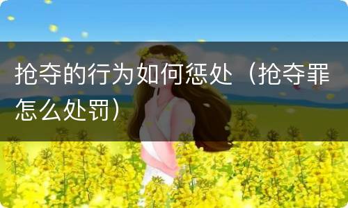 抢夺的行为如何惩处（抢夺罪怎么处罚）