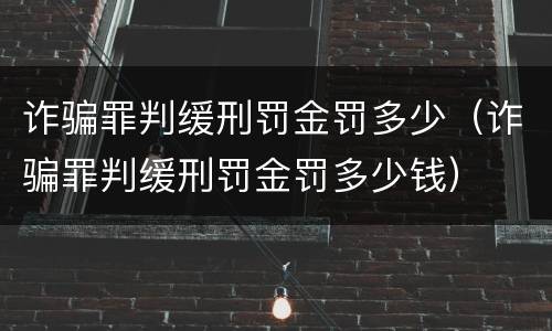 诈骗罪判缓刑罚金罚多少（诈骗罪判缓刑罚金罚多少钱）