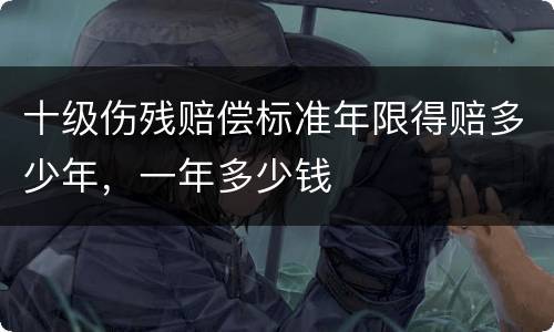 十级伤残赔偿标准年限得赔多少年，一年多少钱