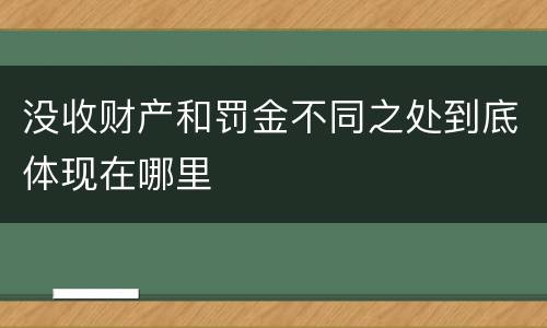 没收财产和罚金不同之处到底体现在哪里