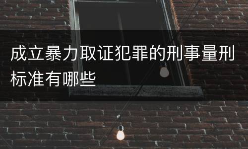 成立暴力取证犯罪的刑事量刑标准有哪些