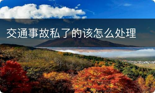 交通事故私了的该怎么处理