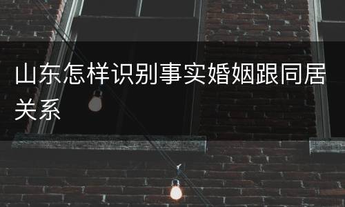 山东怎样识别事实婚姻跟同居关系