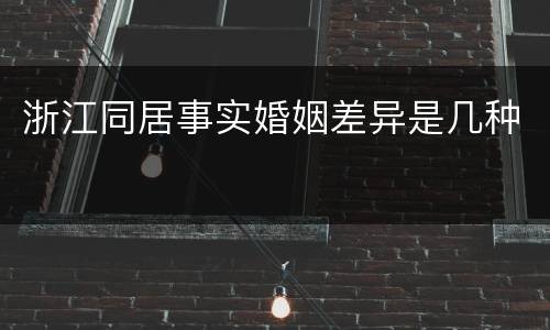 浙江同居事实婚姻差异是几种