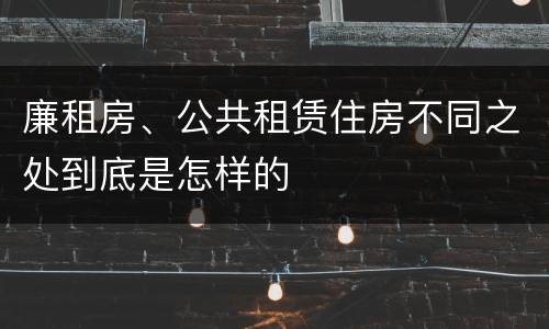 廉租房、公共租赁住房不同之处到底是怎样的