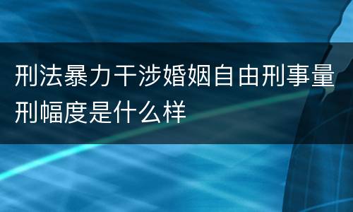 刑法暴力干涉婚姻自由刑事量刑幅度是什么样