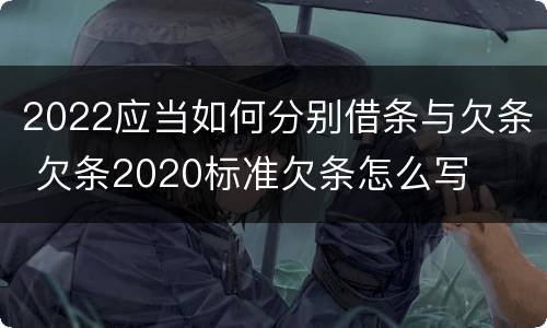 2022应当如何分别借条与欠条 欠条2020标准欠条怎么写