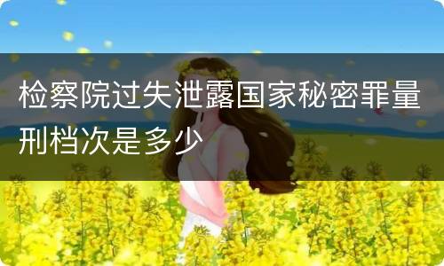 检察院过失泄露国家秘密罪量刑档次是多少