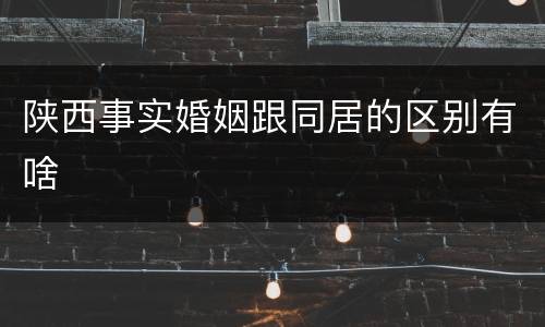陕西事实婚姻跟同居的区别有啥