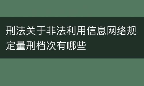 刑法关于非法利用信息网络规定量刑档次有哪些