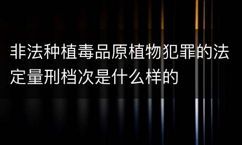 非法种植毒品原植物犯罪的法定量刑档次是什么样的