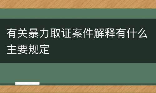 有关暴力取证案件解释有什么主要规定