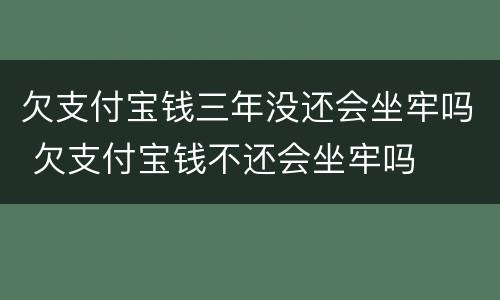 欠支付宝钱三年没还会坐牢吗 欠支付宝钱不还会坐牢吗
