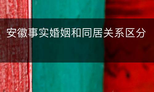 安徽事实婚姻和同居关系区分