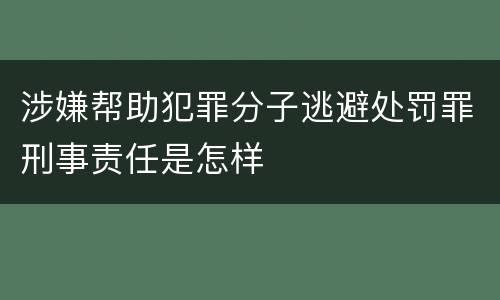 涉嫌帮助犯罪分子逃避处罚罪刑事责任是怎样
