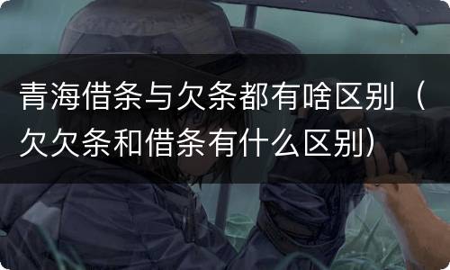 青海借条与欠条都有啥区别（欠欠条和借条有什么区别）
