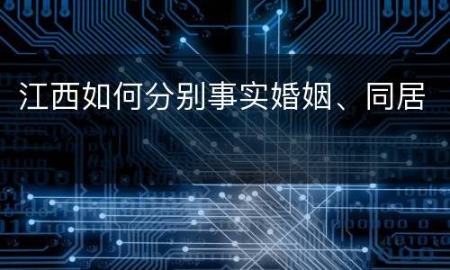 江西如何分别事实婚姻、同居
