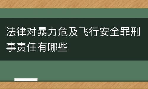 法律对暴力危及飞行安全罪刑事责任有哪些