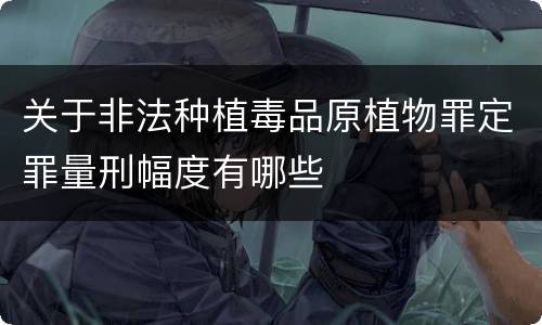 关于非法种植毒品原植物罪定罪量刑幅度有哪些
