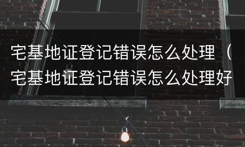 宅基地证登记错误怎么处理（宅基地证登记错误怎么处理好）