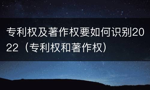 专利权及著作权要如何识别2022(专利权和著作权)