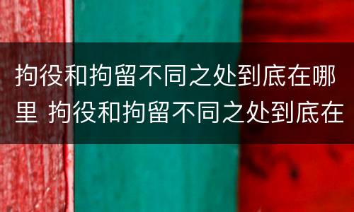 拘役和拘留不同之处到底在哪里 拘役和拘留不同之处到底在哪里执行
